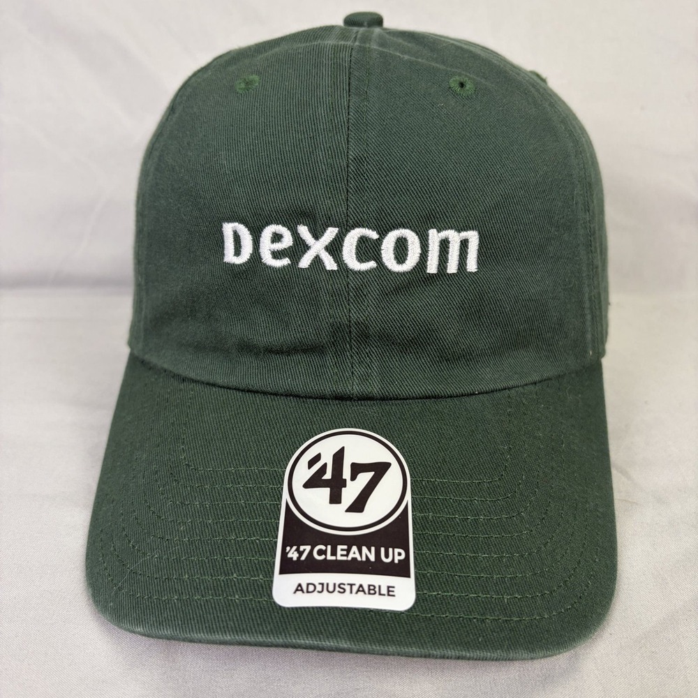 47 Brand Hat Dexcom Logo Baseball Cap Mens OSFA Green Clean Up Dad Hat